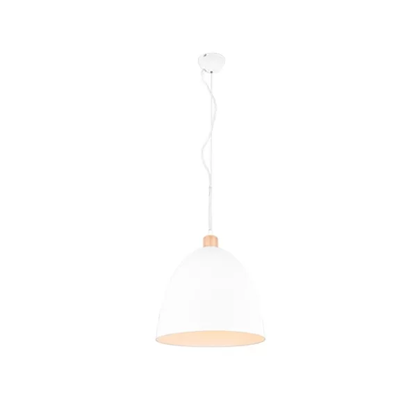 Jagger Modern 40cm Dome Pendant Ceiling Light White Matt