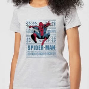 Marvel Spider-Man Womens Christmas T-Shirt - Grey - S