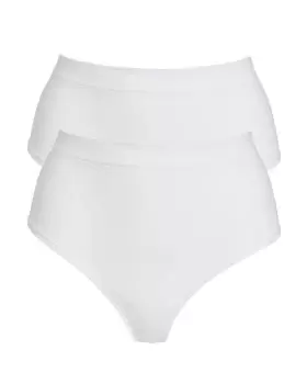 Cotton Traders Womens 2 Pack Seam Free Knickers in White