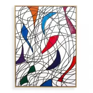 Pn Home - Abstract Wall Art Hand Finished Framed Canvas Print Home Decoration Piece Organised Confusion Framed Print