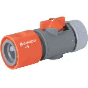 Gardena Original Hose Pipe Connector with Control Valve 1/2" / 12.5mm Pack of 1