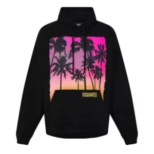 DSQUARED2 Palm Print Hoodie - Black