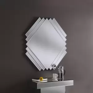 Olivia's Ankara Art Deco Bevelled Wall Mirror in Black