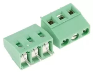 Phoenix Contact MKDS Non-Fused Terminal Block, 3 Way/Pole, Solder Terminals, 30 14 AWG Through Hole, Nylon