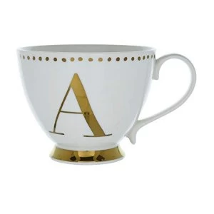 Footed Initial Mug - A