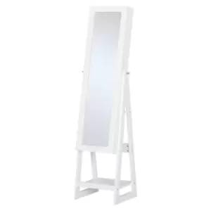 Homcom Freestanding LED Mirror Jewellery Storage Armoire With 2 Mirrors Drawers White