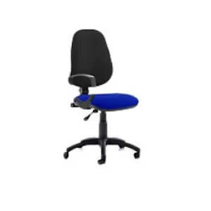 Dynamic Permanent Contact Backrest Task Operator Chair Loop Arms Eclipse I Black Back, Stevia Blue Seat High Back