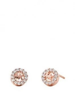 Michael Kors Mk Stud Rose Tone Stainless Steel Earring