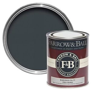 Farrow & Ball Railings No. 31 Gloss Metal & wood Paint 0.75L