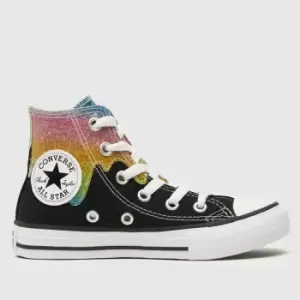 Converse Multi Chuck Taylor Hi Glitter Drip Girls Junior Trainers