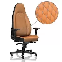 noblechairs ICON Top Grain Leather Gaming Chair - Cognac/Black/Gunmetal