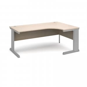 Vivo Right Hand Ergonomic Desk 1800mm - Silver Frame Maple Top