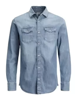 JACK & JONES Denim Shirt Men Blue