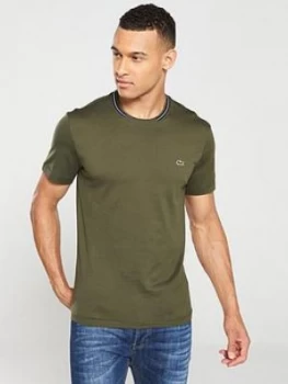 Lacoste Sportswear Tipped Crew T-Shirt - Khaki, Green, Size 5, Men