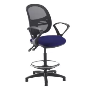 Dams MTO Jota Mesh Back Draughtsmans Chair with Fixed Arms - Slip Grey