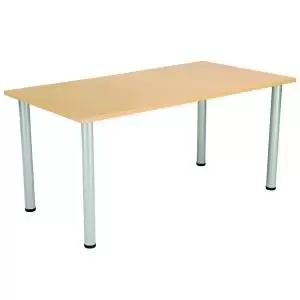 Jemini Rectangular Meeting Table 1600x800x730mm Nova OakSilver