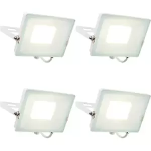 4 PACK Outdoor Waterproof LED Floodlight - 50W Cool White LED - Matt White