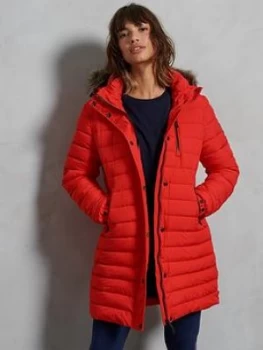 Superdry Super Fuji Jacket, Red, Size 6, Women