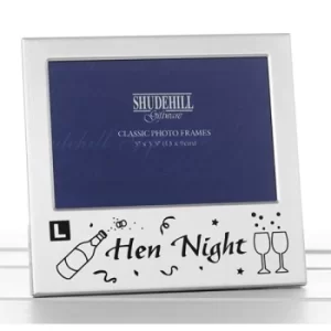 Satin Silver Occasion Frame Hen Night 5x3