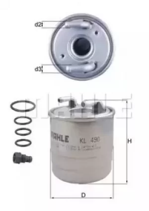 Fuel Filter KL490D 79817271 by MAHLE Original