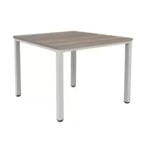 Fraction Infinity Square Grey Oak Meeting Table With Silver Legs - 120 X 120