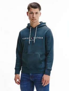 Tommy Hilfiger Logo Overhead Hoodie - Mystic Lake , Mystic Lake, Size 2XL, Men