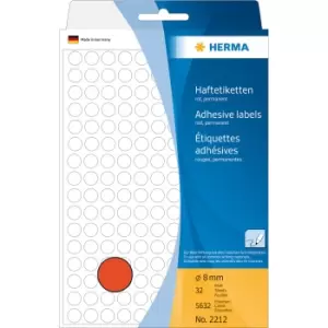 HERMA Multi-purpose labels/colour dots Ø 8mm round red paper...