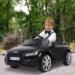 HOMCOM Kids Licensed Audi TT Ride-On Car 6V Battery w/ Remote Suspension Headlights and MP3 Player 2.5-5km/h Black