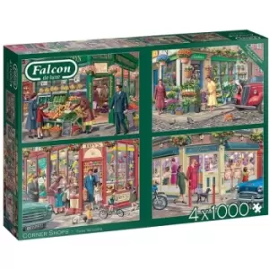 Jumbo Falcon de Luxe Corner Shops 4 x 1000 Piece Jigsaw Puzzle