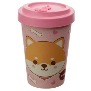 Shiba Inu Dog Reusable Screw Top Bamboo Composite Travel Mug