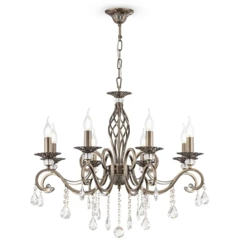 Maytoni Lighting - Grace Chandelier Brass & Crystal, 8 Light, E14