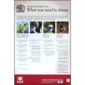 B-Safe HEALTH & SAFETY LAW POSTER PVC 420MM X 594MM