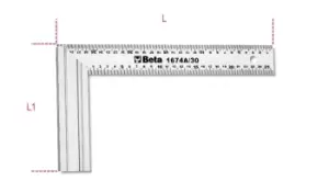 Beta Tools 1674A Carpenter's Square Double Metric Scale 400mm 016740140