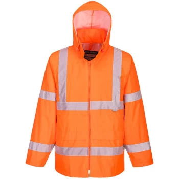 H440 - Orange Sz XL Hi-Vis Rain Jacket Coat Visibility Reflective - Portwest