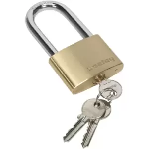 PL103L Brass Body Padlock Long Shackle 60mm - Sealey