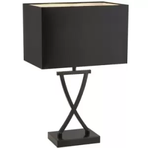 Searchlight Club Table Lamp, Black Rectangle Shade