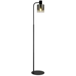 Luminosa Lighting - Luminosa Ghent Floor Lamp, E27, Black, Smoke Fade Glass