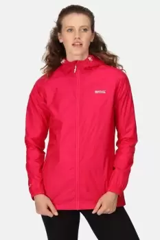 Regatta III Potion Pink Waterproof Hooded Pack-It Jacket - Womens - Size: 12