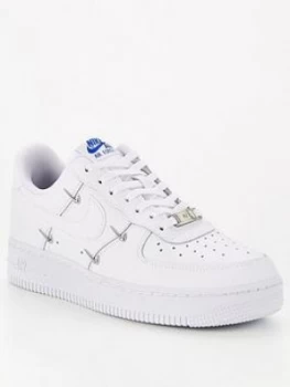 Nike Air Force 1 '07 Lx = White/Blue, Size 3, Women