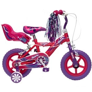 Robert Dyas Sonic Glitz 12" Wheel Girls Bicycle Single Speed with Stabilisers