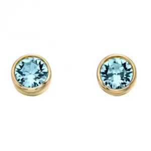 March Yellow Gold Plated Birthstone Earrings with Swarovski Crystal E1539