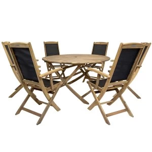 Charles Bentley Plastic Mesh and Hardwood 6 Seater Dining Set