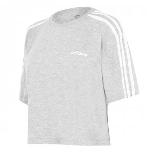 adidas 3S Crop T Shirt Womens - Med Grey