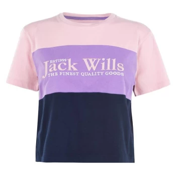 Jack Wills Hamper Colour Block T-Shirt - Purple