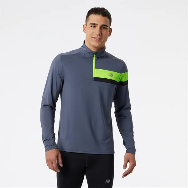 New Balance Accelerate quarter Zip Mens Running Top - Yellow S