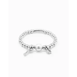 Llavestruz White Metal Pearl Shell Bracelet