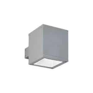 Snif Square 1 Light Outdoor Up Down Wall Light Grey, Putty IP44, G9