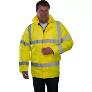 Grafters Unisex Safety Hi-Visibility Waterproof Motorway Jacket (XL) (Yellow) - Yellow