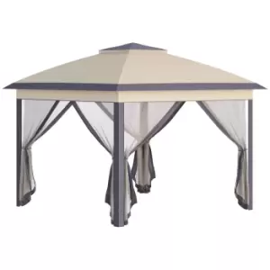 Outsunny Pop Up Gazebo Height Adjustable Canopy Tent W/ Carrying Bag Beige