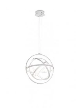 Ceiling Pendant Round 60cm, 4 Ring, 90W LED 3000K, 3250lm, RF Remote Control White